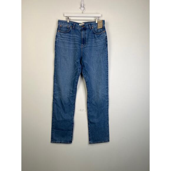 MADEWELL Blue Grenhart Wash The '90s Straight Jean NWT Size W 33TL - Picture 9 of 10